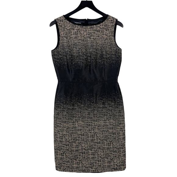 Lafayette 148 Size 6 Woven Ombré Sheath Dress Knee Length Black Beige - Picture 1 of 10
